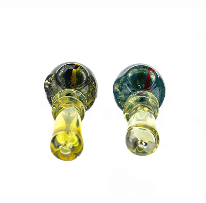 3.5" Double Ring Frit Head Fumed Spoon Pipe - SmokeZone 420