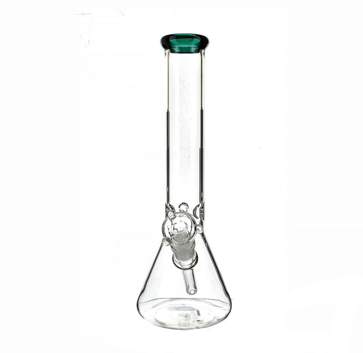 14" 5mm Color Mouth Clear Beaker Water Pipe - SmokeZone 420