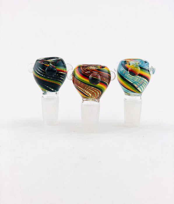 18mm Spiral Color Dichro Striped Bowls - SmokeZone 420