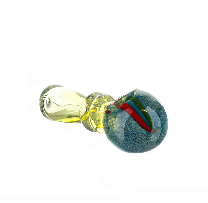 3.5" Double Ring Frit Head Fumed Spoon Pipe - SmokeZone 420