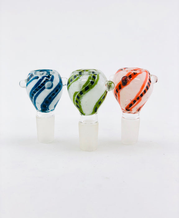 18mm Heavy Swirl Color Bowls - SmokeZone 420