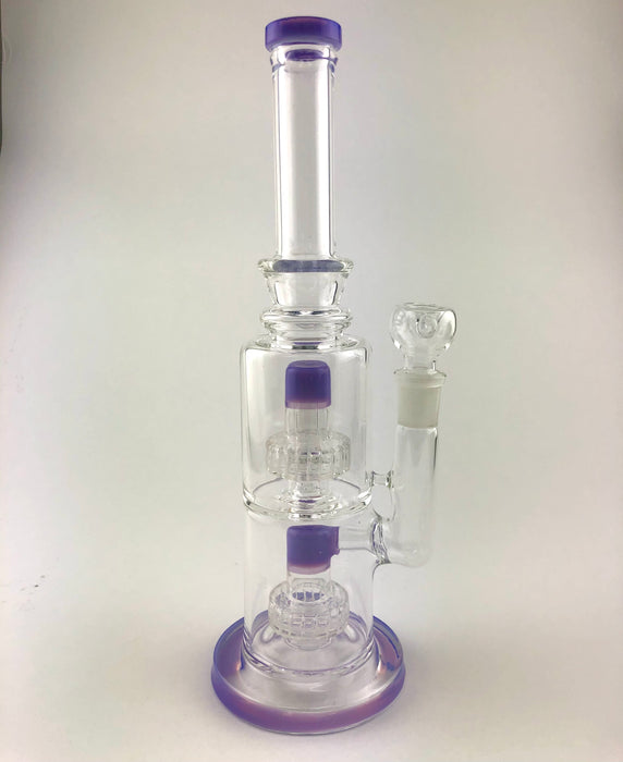 12" Slime Color Double Matrix Perc Water Pipe - SmokeZone 420