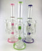 12" Slime Color Double Matrix Perc Water Pipe - SmokeZone 420