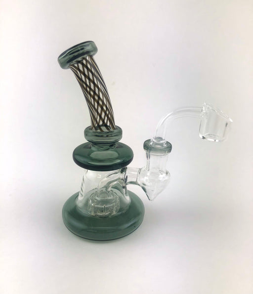 6" Smoke Grey Twisted Color Tube Hang Banger Dab Rig - SmokeZone 420