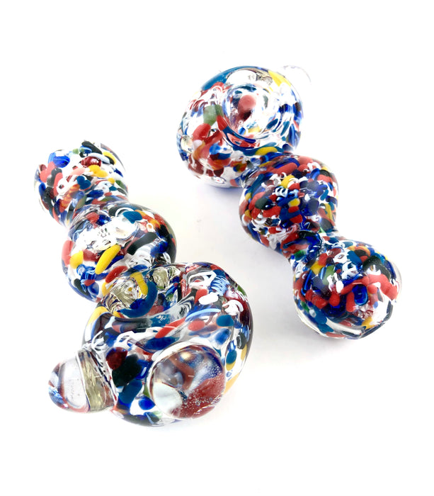 4.5" Multi Frit Double Bead & Bubble Hand Pipe - SmokeZone 420