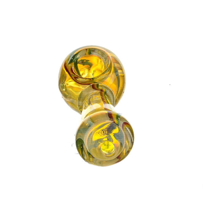 4.5" Single Ring Fumed Rasta Striped Spoon Pipe - SmokeZone 420