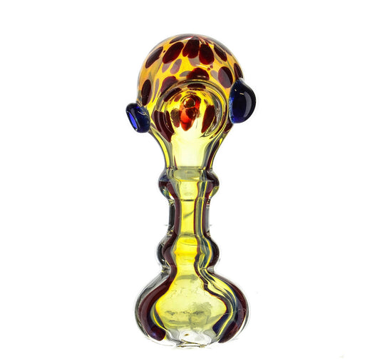 4.5" Polka Dot Head Flat Mouth Fumed Hand Pipe - SmokeZone 420