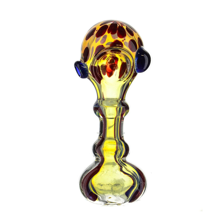 4.5" Polka Dot Head Flat Mouth Fumed Hand Pipe - SmokeZone 420
