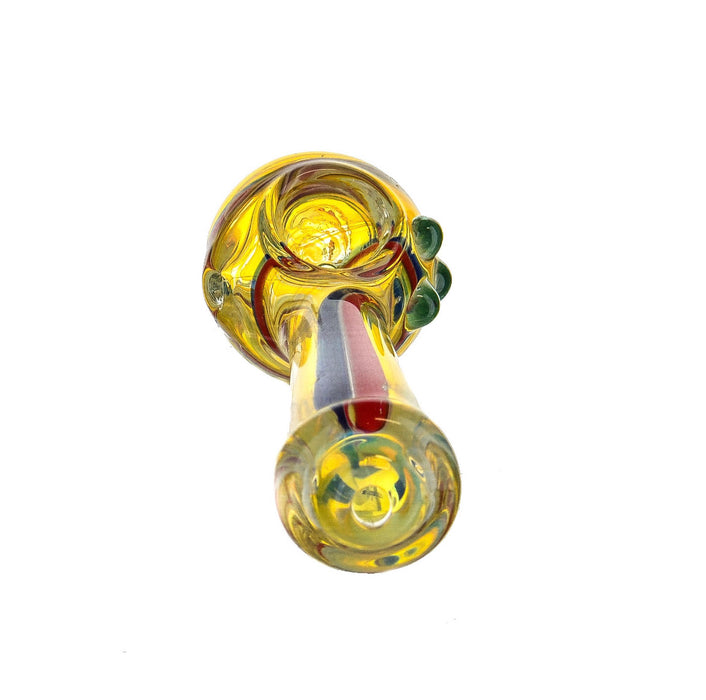 5" Triple Bead Fumed Striped Color Spoon Pipe - SmokeZone 420