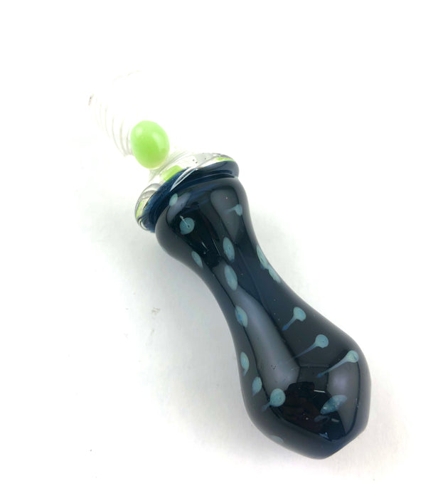4.5" Black Tube Slime Bead Glass Chillum - SmokeZone 420