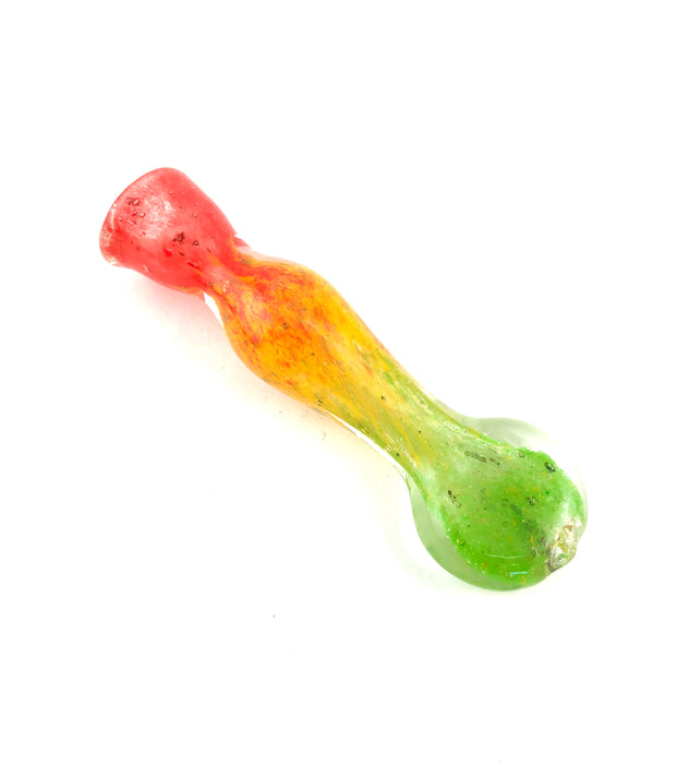 3" Flat Mouth Rasta Color Glass Chillum - SmokeZone 420