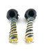 5.5" Black Head Twisted Dichro Fumed Spoon Pipe - SmokeZone 420