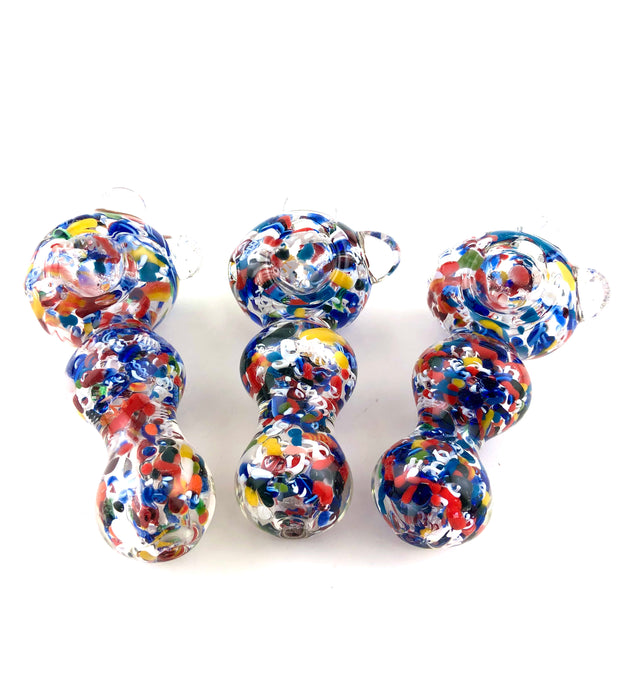 4.5" Multi Frit Double Bead & Bubble Hand Pipe - SmokeZone 420