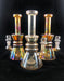 8.5" Shiny Metallic Amber Double Ring Water Pipe - SmokeZone 420