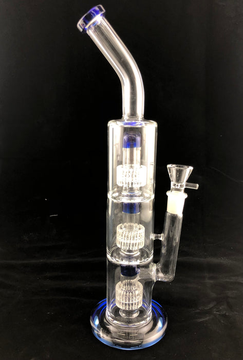 16" Triple Matrix Perc Bent Mouth Water Pipe - SmokeZone 420