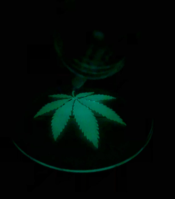 12" 7mm Leaf Glow In The Dark Beaker Water Pipe - SmokeZone 420