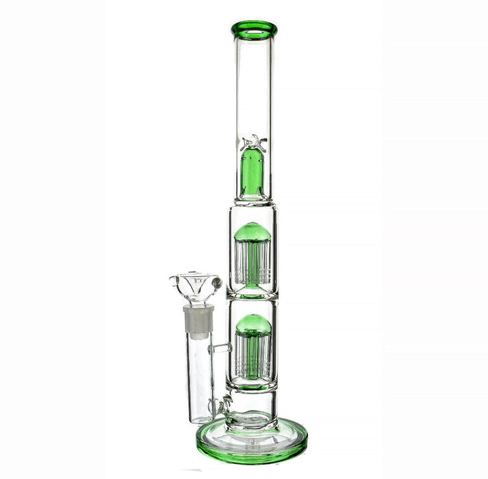 16" Dome & Double Tree Perc Stemless Water Pipe - SmokeZone 420