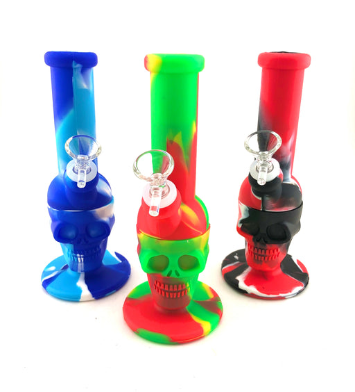 8" Silicone Skull Detachable Water Pipe - SmokeZone 420