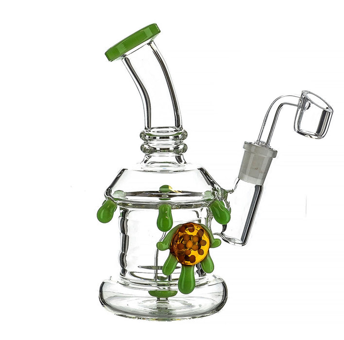 7" Slime Color Side Bead Dab Rig - SmokeZone 420