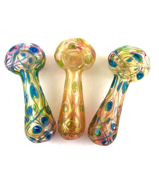 5" Polka Dot Rose Gold Fumed Hand Pipe - SmokeZone 420
