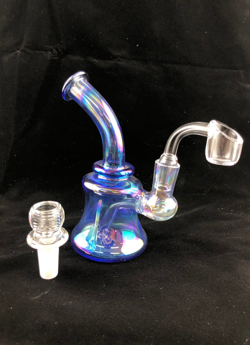 6" Shiny Metallic Hangar Banger Dab Rig - SmokeZone 420