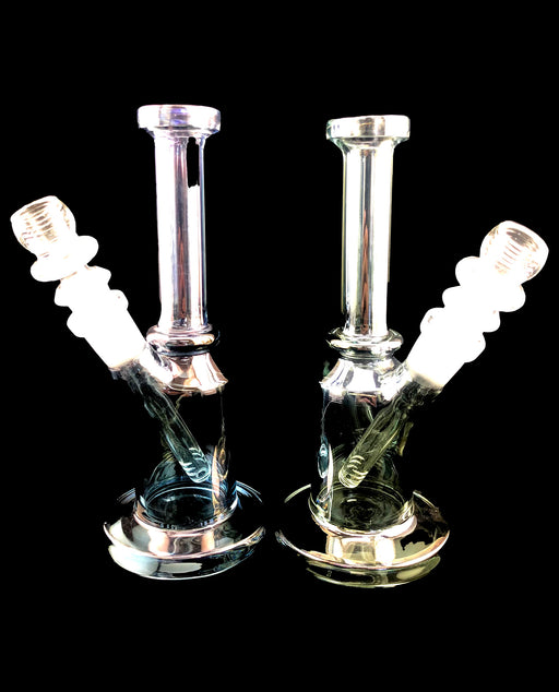 8" Narrow Tube Shiny Metallic Water Pipe - SmokeZone 420