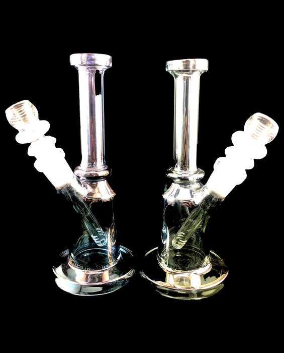 8" Narrow Tube Shiny Metallic Water Pipe - SmokeZone 420