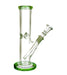 8" Green Mouth & Base Straight Tube Water Pipe - SmokeZone 420