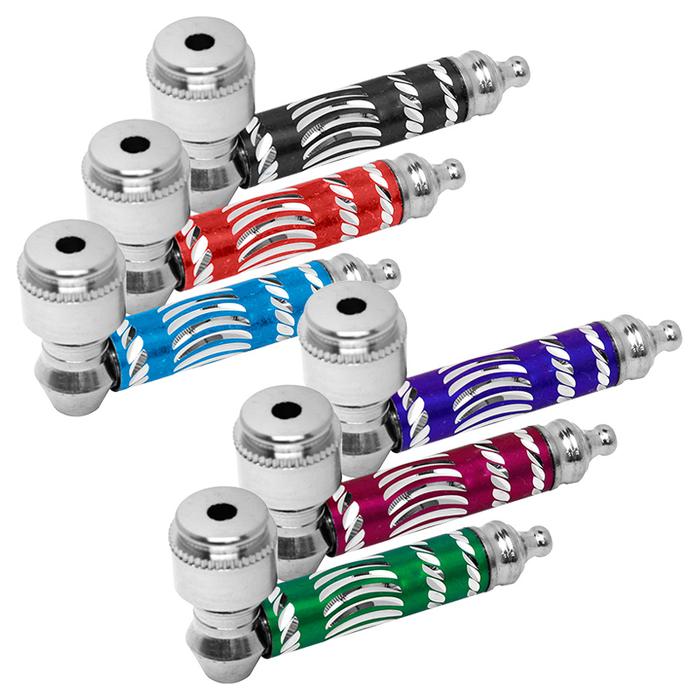 3" Diamond Cut Metal Pipe (4 Pack) - SmokeZone 420