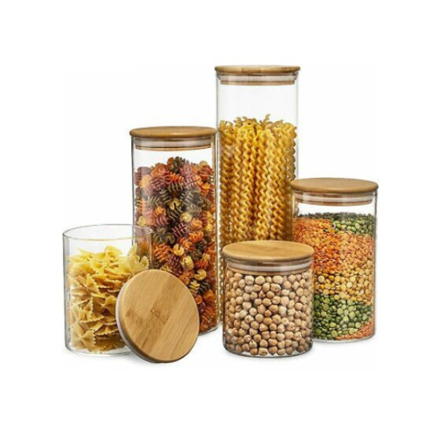 Bamboo Lid Air Tight Glass Jars - SmokeZone 420