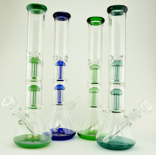 16" Double Tree Perc Beaker Water Pipe - SmokeZone 420
