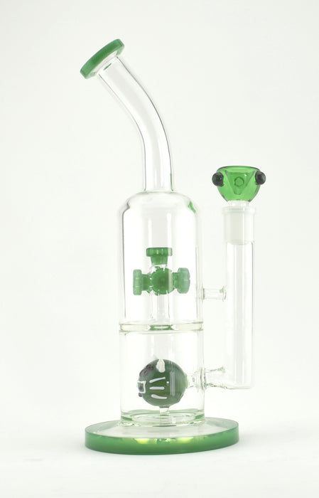 12" Bent Mouth Double Perc Hello Kitty Water Pipe - SmokeZone 420
