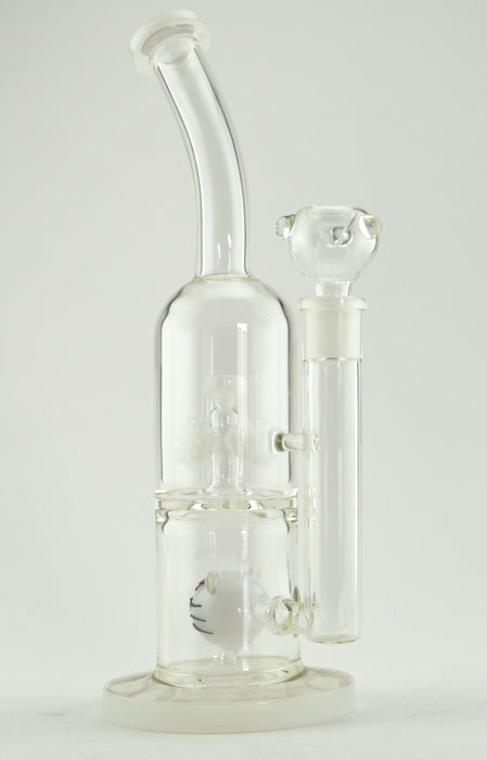 12" Bent Mouth Double Perc Hello Kitty Water Pipe - SmokeZone 420