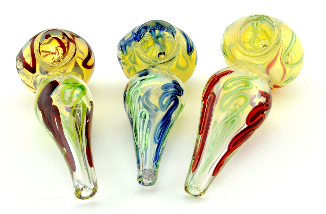 4" Round Body Swirl Art Color Hand Pipe - SmokeZone 420